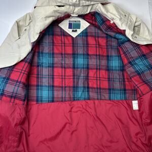 Pacific Trail Women’s Hooded Utility Jacket Cream Lined In Plaid Flannel Size M